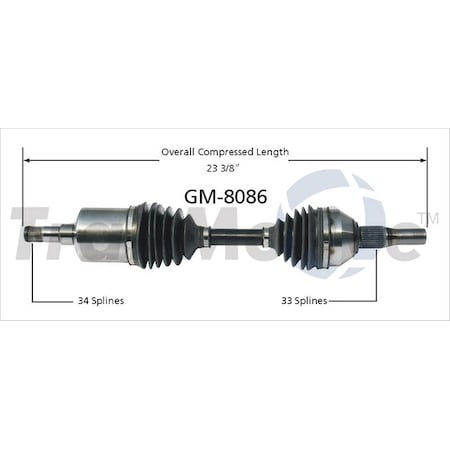 Surtrack Axle Cv Axle Shaft, Gm-8086 GM-8086